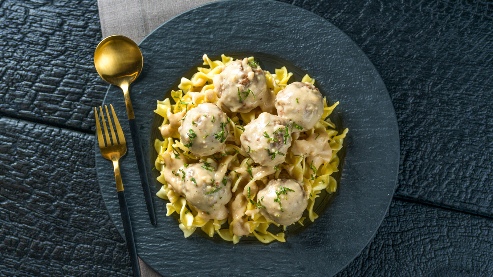 PlantBased Meatballs in Stroganoff Sauce Kitchen Alchemy
